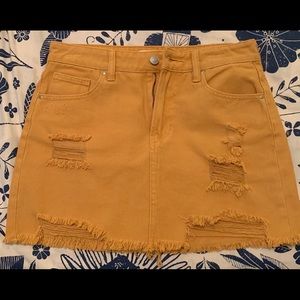 Mustard Denim Skirt
